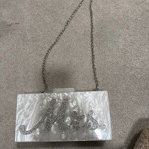 Rae of Light Acrylic Bridal Clutch with Chain Strap